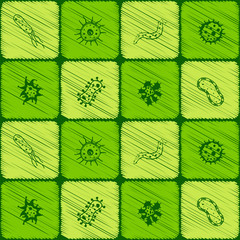 Seamless background with Bacteria for your design