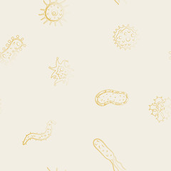 Seamless background with Bacteria for your design
