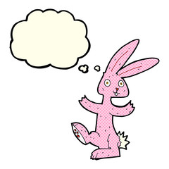 cartoon rabbit with thought bubble