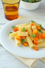 Pasta with carrots and pumpkin