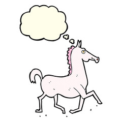 cartoon horse with thought bubble