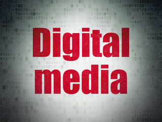 Marketing concept: Digital Media on Digital Paper background