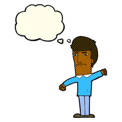 Obraz premium cartoon angry man with thought bubble