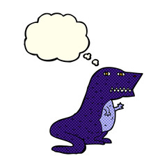 cartoon dinosaur with thought bubble
