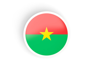 Round sticker with flag of burkina faso