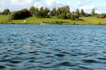 Fototapeta na wymiar landscape water fishing people