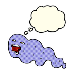 cartoon ghost with thought bubble