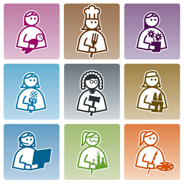 People occupations icons