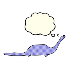 cartoon dinosaur with thought bubble