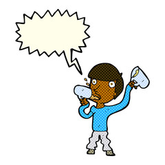 cartoon man drinking beer with thought bubble
