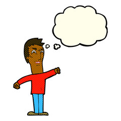 cartoon annoyed man with thought bubble