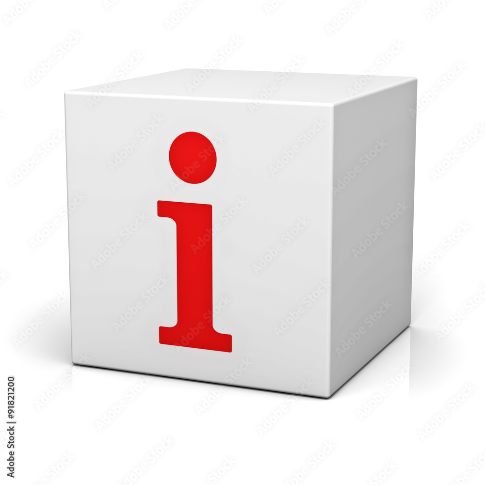 Poster i information icon box isolated over white background with reflection