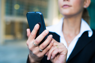 Woman using her smartphone