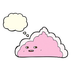 cartoon cloud with thought bubble