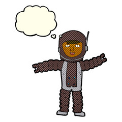 cartoon astronaut with thought bubble