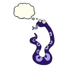 cartoon snake with thought bubble