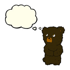 cartoon black bear cub with thought bubble