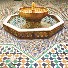 fountain in morocco africa old antique construction  mousque pal