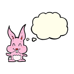 cartoon rabbit with thought bubble