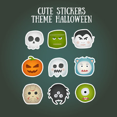 Obraz premium Cute Stickers theme Halloween