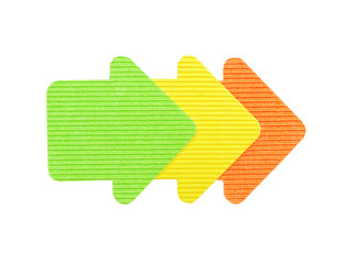 Arrows paper isolated on a white background