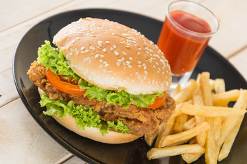 crispy chicken burger