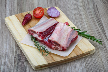 Raw beef ribs