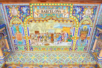 Barcelona art in Seville Plaza de Espana