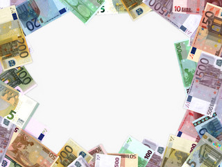 Fototapeta na wymiar Different Euro bank notes.