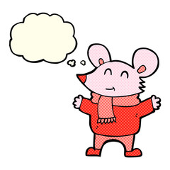 cartoon mouse with thought bubble