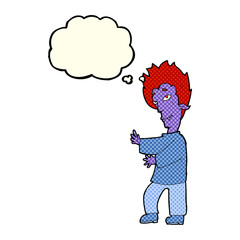 cartoon vampire with thought bubble