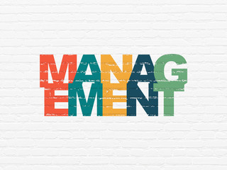 Finance concept: Management on wall background