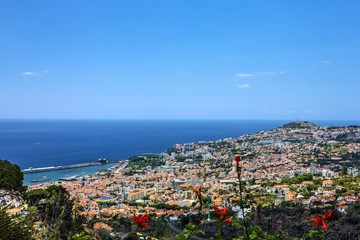 Fototapeta na wymiar Madeira island, Portugal. Seafront houses of Funchal.