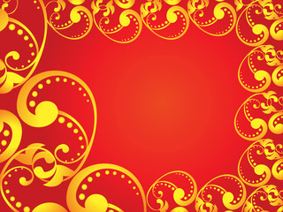 abstract artistic golden border