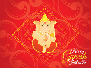 abstract artistic red ganesh chaturthi background