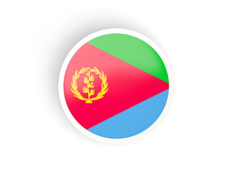 Round sticker with flag of eritrea