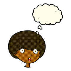 cartoon surprised boy with thought bubble