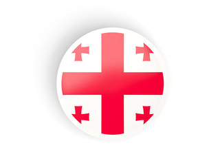 Round sticker with flag of georgia