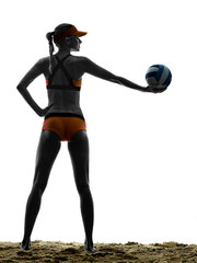 woman beach volley ball player silhouette