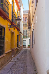 Fototapeta na wymiar beautiful streets full of typical color of the Andalusian city of Almeria Spain