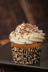 Cupcake With Cream And Sprinkles