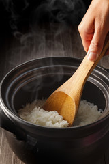 炊きたてのご飯　Japanese rice