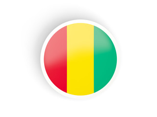 Round sticker with flag of guinea