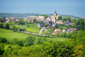 Poster Landschap van Beaumont en Auge in Normandië, Frankrijk © Delphotostock