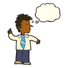 cartoon man making his point with thought bubble