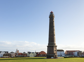 Fototapeta na wymiar Borkum, Neuer Leuchtturm im Stadtzentrum