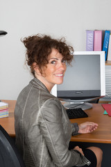 Woman at work in a modern office