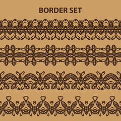 Brown Border Pattern Set