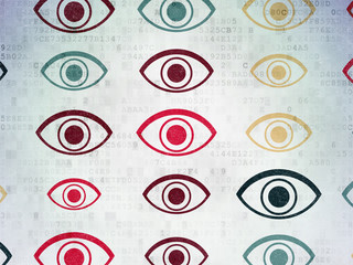 Privacy concept: Eye icons on Digital Paper background