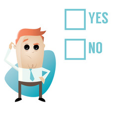 ja nein englisch entscheidung business mann